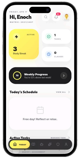 AcaGenie Today Screen